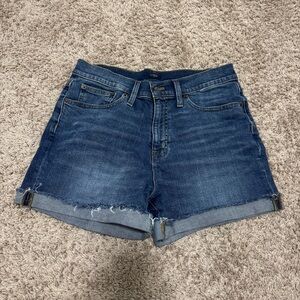 J. Crew Classic Denim Cuffed Mom Jean Shorts in Medium Wash - Size 27/4
